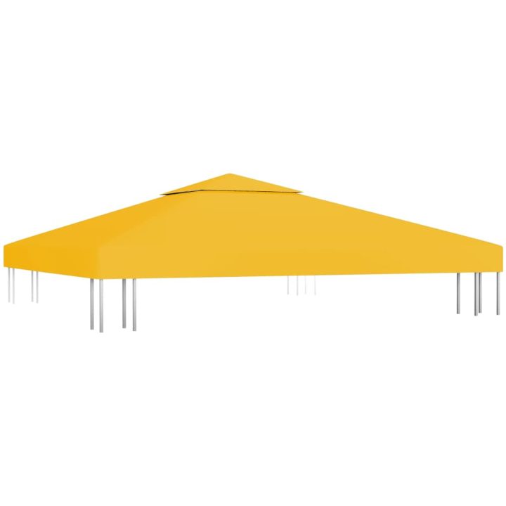 Paviljongtak med ventilering 310 g/m² gul vidaXL 3 x 3 m – bild 2