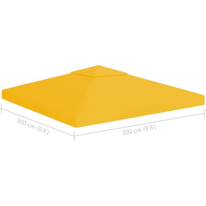 Paviljongtak med ventilering 310 g/m² gul vidaXL 3 x 3 m – bild 6