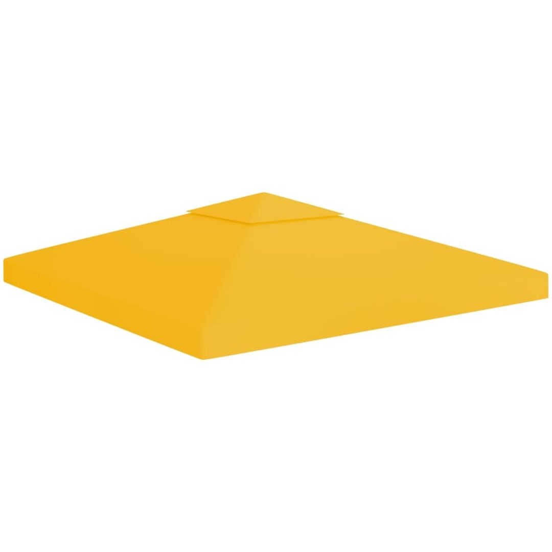 Paviljongtak med ventilering 310 g/m² gul vidaXL 3 x 3 m