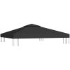 Paviljongtak med ventilering 310 g/m² svart vidaXL 3 x 3 m – miniatyr 2
