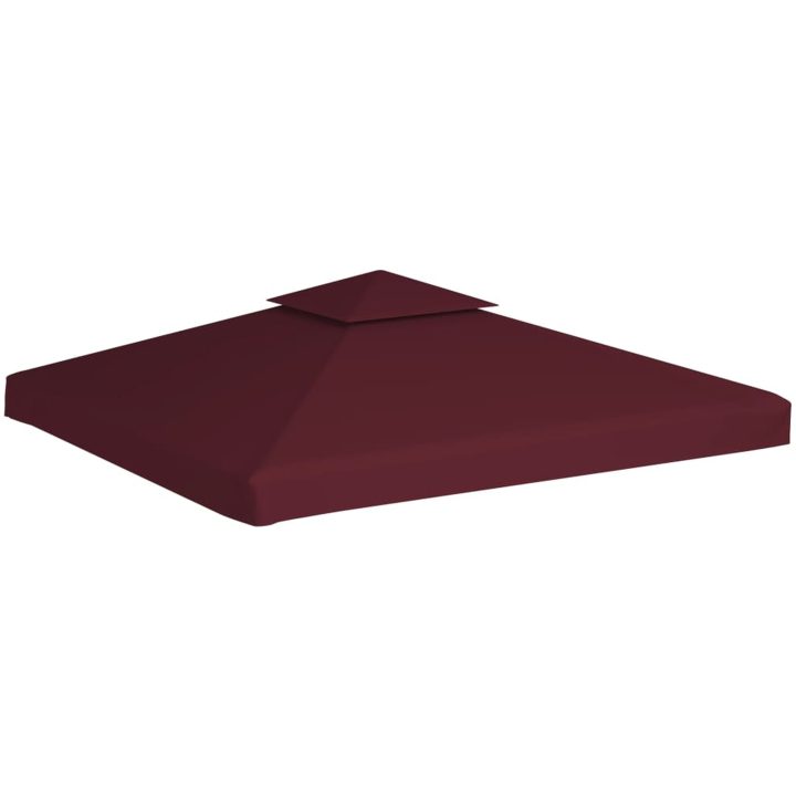 Paviljongtak med ventilering 310 g/m² vinröd vidaXL 3 x 3 m – bild 2