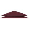 Paviljongtak med ventilering 310 g/m² vinröd vidaXL 3 x 3 m – miniatyr 3