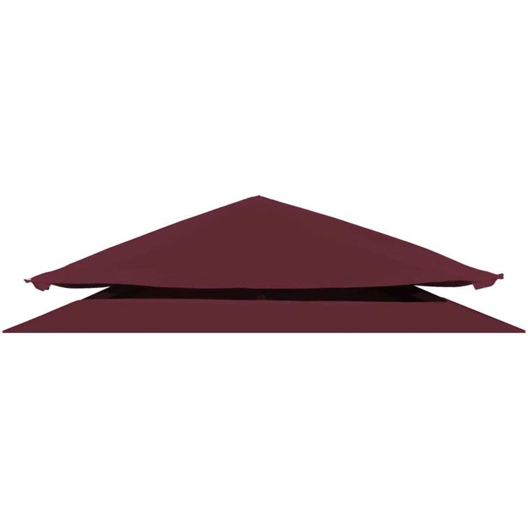 Paviljongtak med ventilering 310 g/m² vinröd vidaXL 3 x 3 m – bild 3