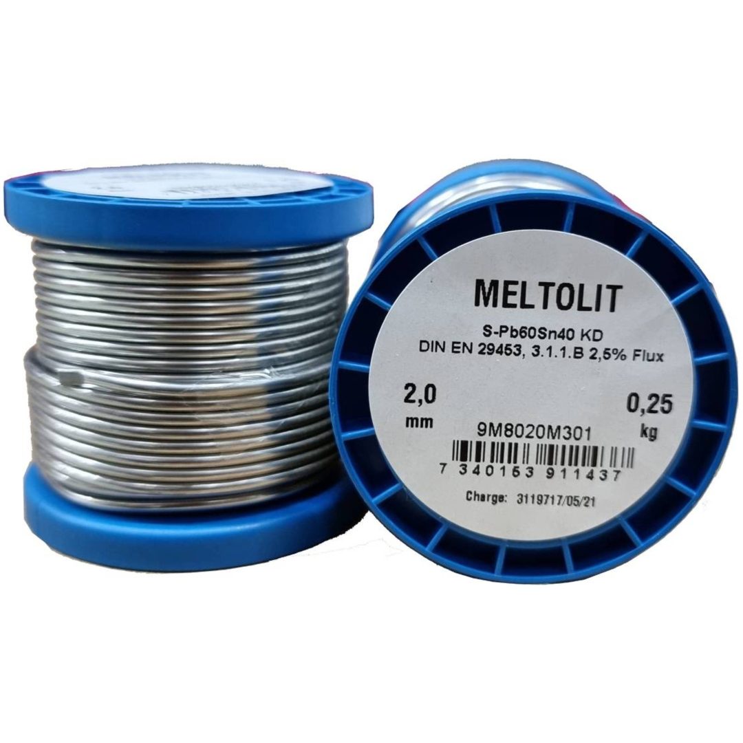 Pb60Sn40 "KD" MELTOLIT LÖDTRÅD PB60SN40 KD 2,0MM 250G