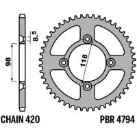 PBR Rear Sprocket Alu Standard - 420