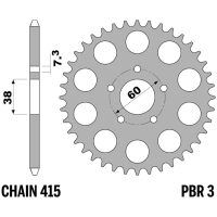 PBR Rear Sprocket Steel Standard - 415
