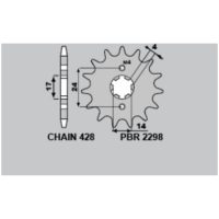 PBR Steel Standard Front Sprocket 2298 - 428