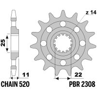 PBR Steel Standard Front Sprocket - 520