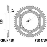 PBR Ultra-Light Aluminium Rear Sprocket - 428