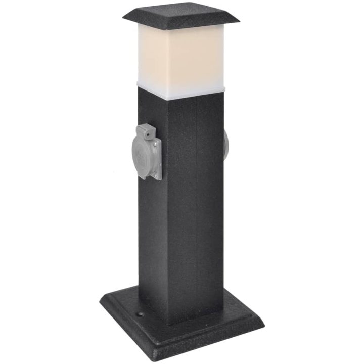 Pelare med utomhusuttag och lampa vidaXL – bild 4