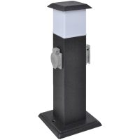 Pelare med utomhusuttag och lampa vidaXL