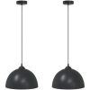 Pendellampa 2 st höjdjusterbar E27 svart ⌀30 cm metall vidaXL – miniatyr 2