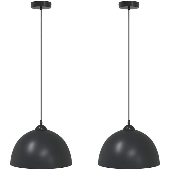 Pendellampa 2 st höjdjusterbar E27 svart ⌀30 cm metall vidaXL – bild 2