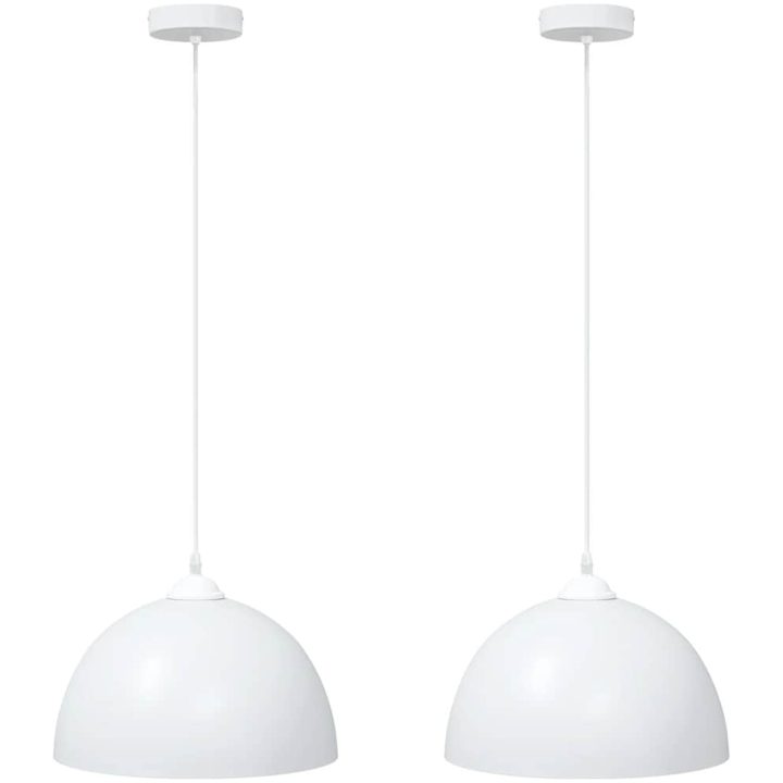 Pendellampa 2 st höjdjusterbar E27 vit ⌀30 cm metall vidaXL – bild 2