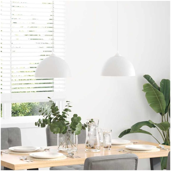 Pendellampa 2 st höjdjusterbar E27 vit ⌀30 cm metall vidaXL – bild 3