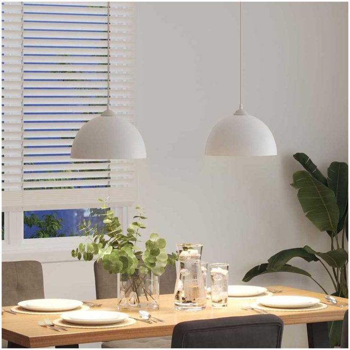 Pendellampa 2 st höjdjusterbar E27 vit ⌀30 cm metall vidaXL – bild 4