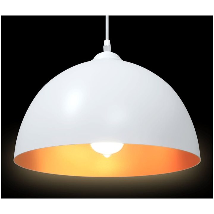 Pendellampa 2 st höjdjusterbar E27 vit ⌀30 cm metall vidaXL – bild 7