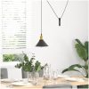 Pendellampa höjdjusterbar E27 blank svart ⌀22 cm metall vidaXL – miniatyr 3