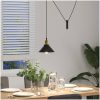 Pendellampa höjdjusterbar E27 blank svart ⌀22 cm metall vidaXL – miniatyr 4