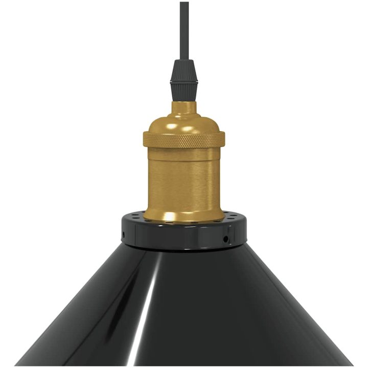 Pendellampa höjdjusterbar E27 blank svart ⌀22 cm metall vidaXL – bild 8