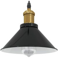 Pendellampa höjdjusterbar E27 blank svart ⌀22 cm metall vidaXL