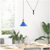 Pendellampa höjdjusterbar E27 glans mörkblå ⌀22 cm metall vidaXL – miniatyr 3