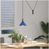 Pendellampa höjdjusterbar E27 glans mörkblå ⌀22 cm metall vidaXL – miniatyr 4
