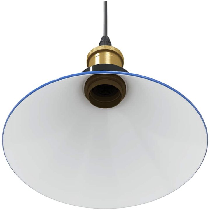 Pendellampa höjdjusterbar E27 glans mörkblå ⌀22 cm metall vidaXL – bild 9