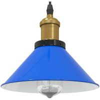 Pendellampa höjdjusterbar E27 glans mörkblå ⌀22 cm metall vidaXL