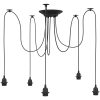 Pendellampa med 5 lamphållare E27 svart metall vidaXL – miniatyr 2