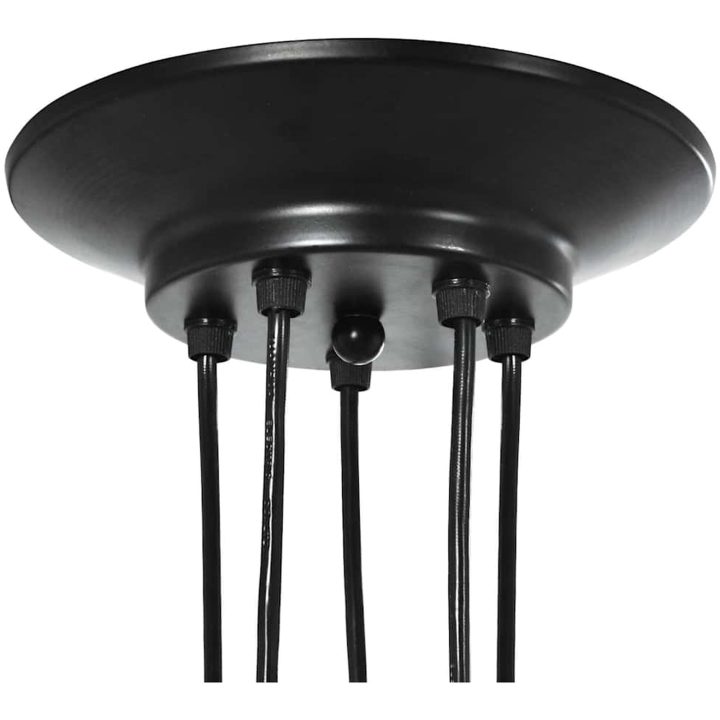 Pendellampa med 5 lamphållare E27 svart metall vidaXL – bild 8