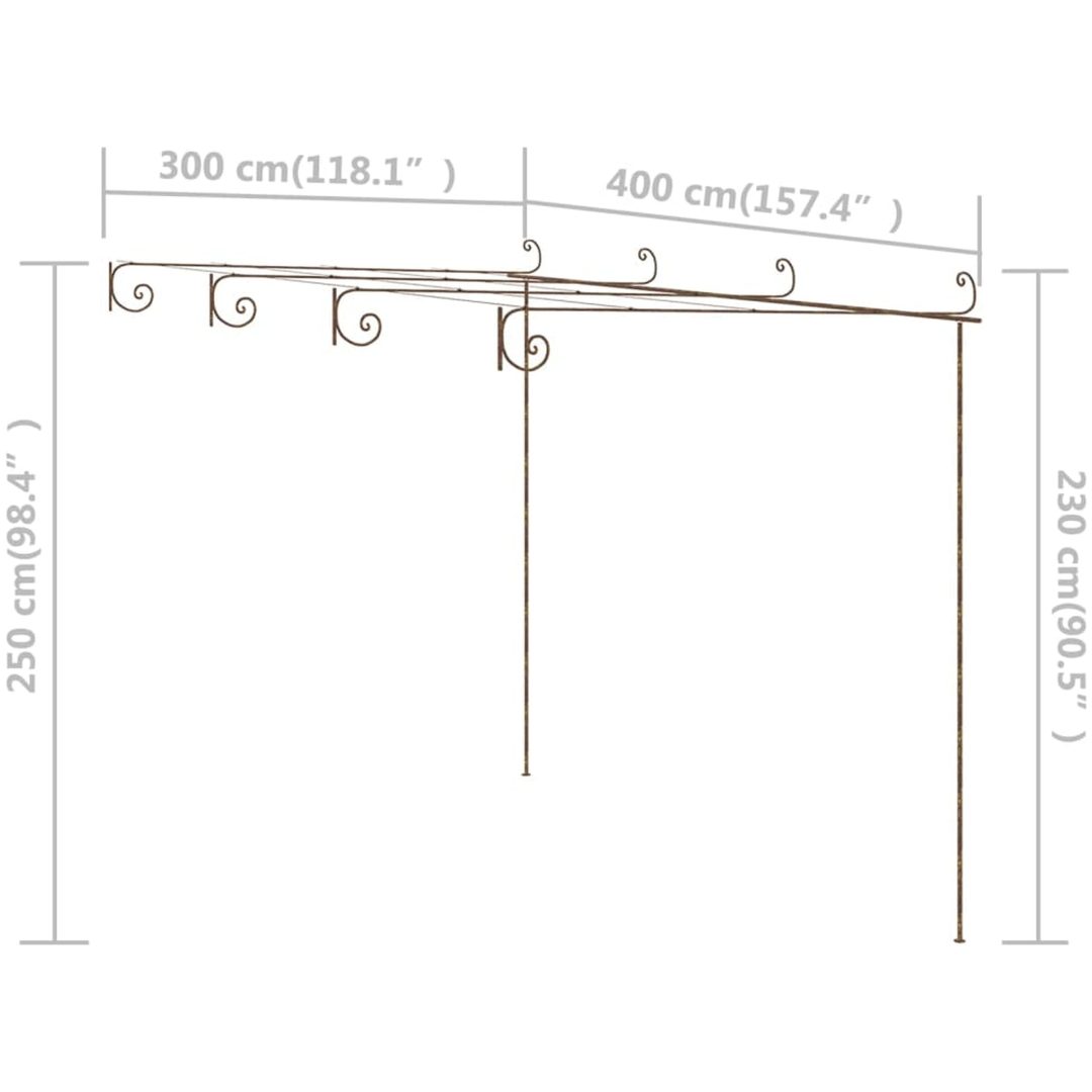 Pergola antikbrun järn vidaXL 4 x 3x 2.5 m – bild 7