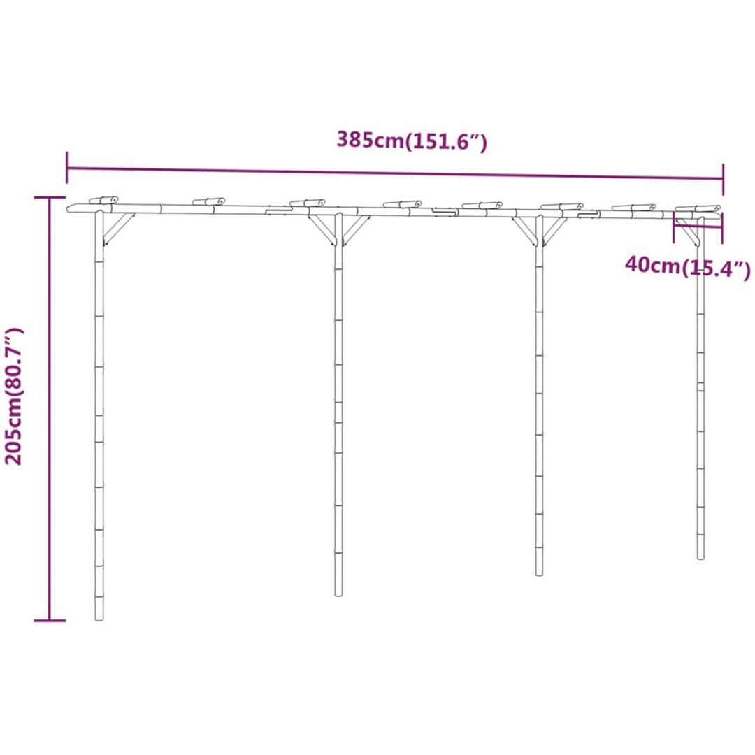 Pergola bambu 385x40x205 cm vidaXL – bild 7