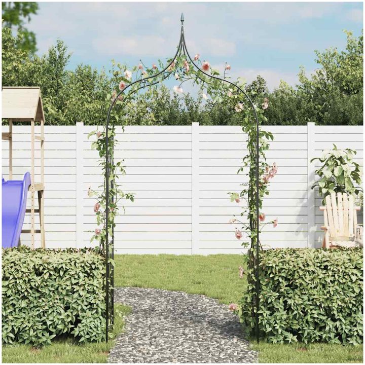 Pergola för klätterväxter mörkgrön vidaXL – bild 3