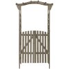 Pergola med grind 116x40x204 cm grå massivt granträ vidaXL – miniatyr 2
