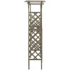 Pergola med grind 116x40x204 cm grå massivt granträ vidaXL – miniatyr 4