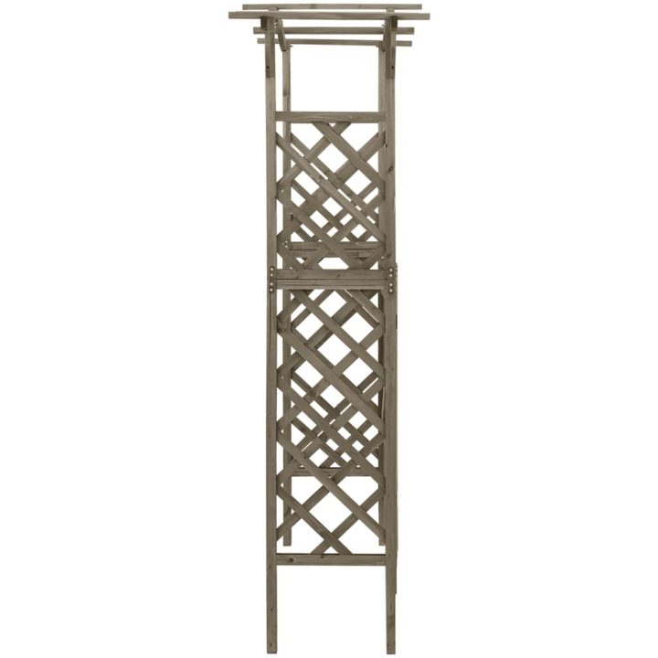 Pergola med grind 116x40x204 cm grå massivt granträ vidaXL – bild 4