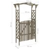 Pergola med grind 116x40x204 cm grå massivt granträ vidaXL – miniatyr 6