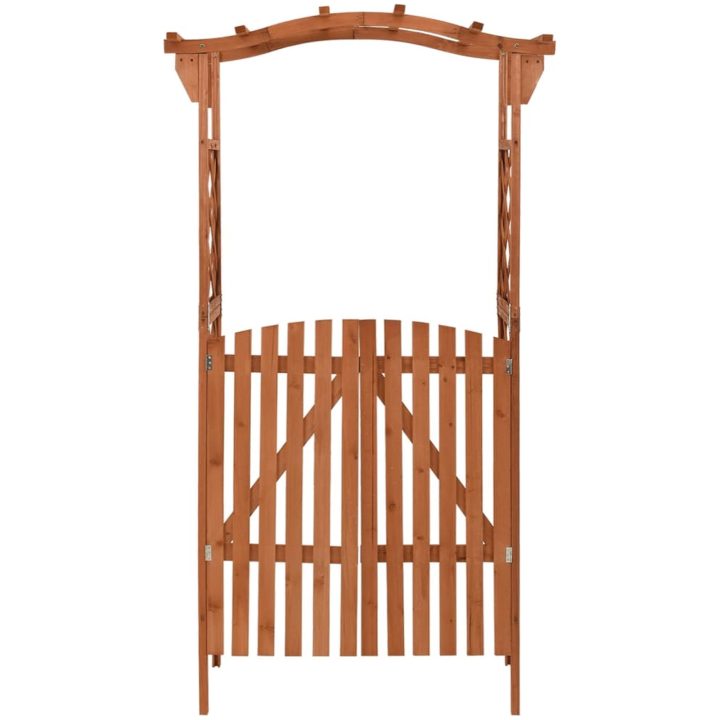 Pergola med grind 116x40x204 cm massivt granträ vidaXL – bild 2