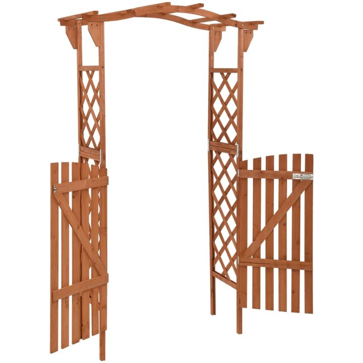 Pergola med grind 116x40x204 cm massivt granträ vidaXL – bild 4