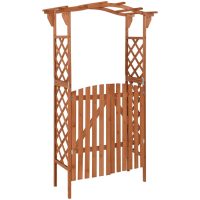 Pergola med grind 116x40x204 cm massivt granträ vidaXL