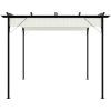 Pergola med indragbart tak gräddvit 3x3 m stål vidaXL – miniatyr 3