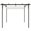 Pergola med indragbart tak gräddvit 3x3 m stål vidaXL – miniatyr 4