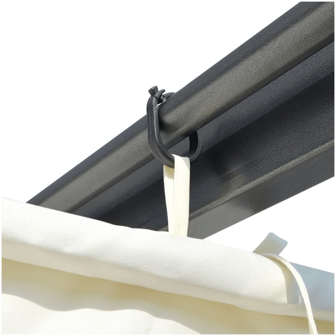 Pergola med indragbart tak gräddvit 3x3 m stål vidaXL – bild 6