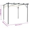 Pergola med indragbart tak gräddvit 3x3 m stål vidaXL – miniatyr 7