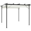 Pergola med indragbart tak gräddvit 3x3 m stål vidaXL – miniatyr 1