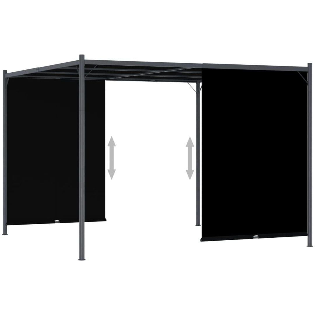 Pergola med infällbart tak 3x3 m antracit vidaXL – bild 3