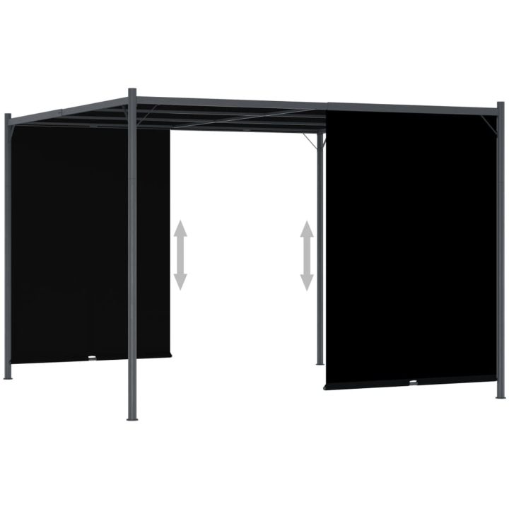 Pergola med infällbart tak 3x3 m antracit vidaXL – bild 3