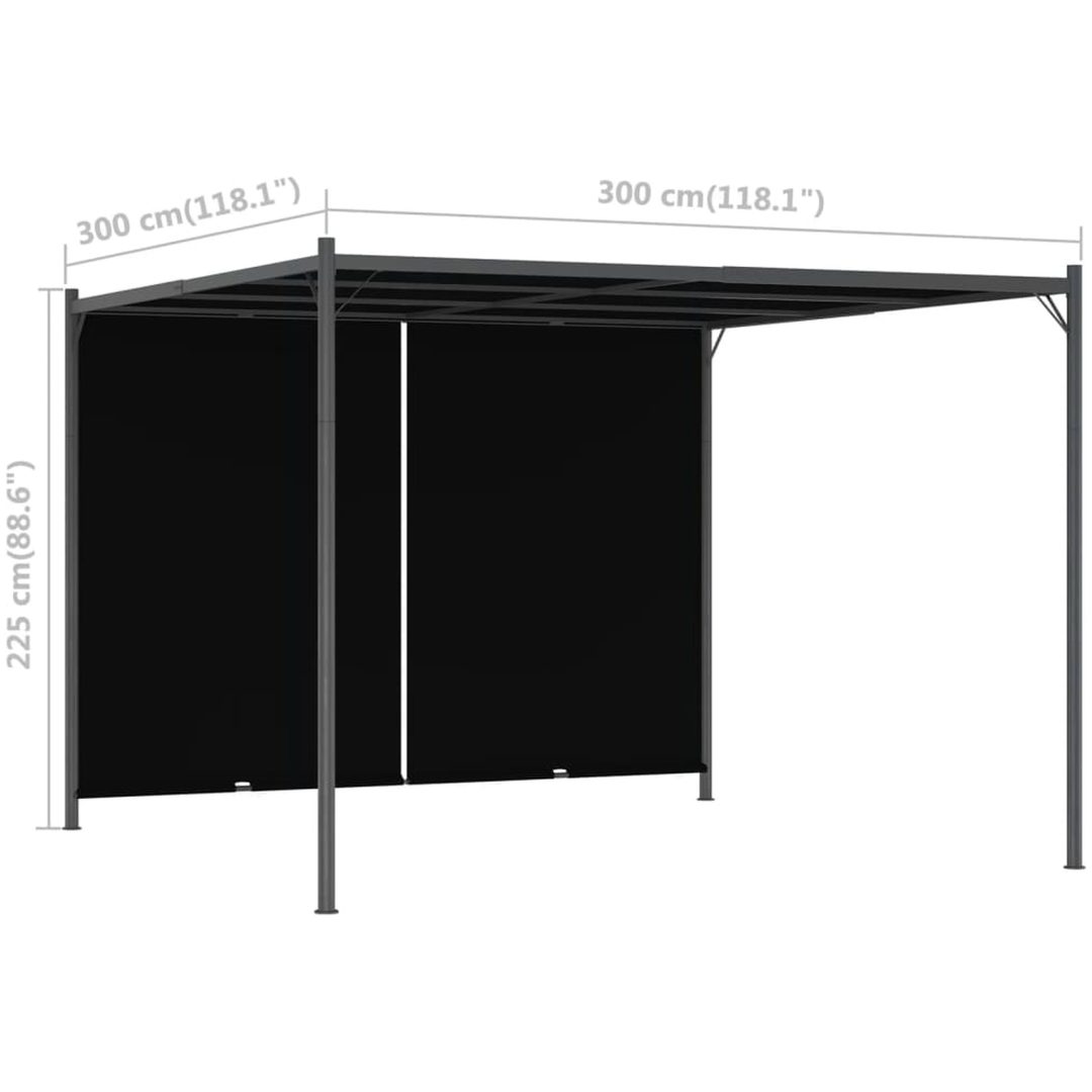 Pergola med infällbart tak 3x3 m antracit vidaXL – bild 7