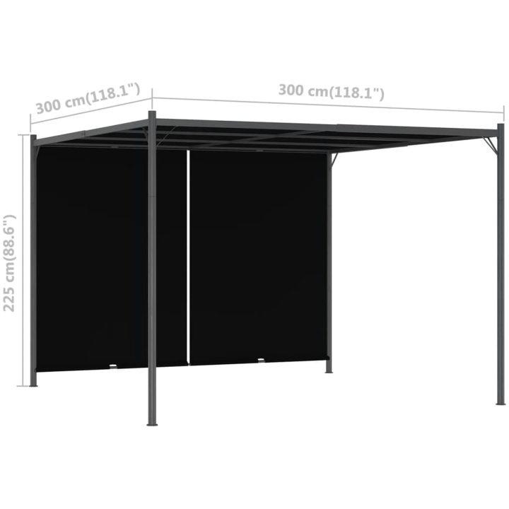 Pergola med infällbart tak 3x3 m antracit vidaXL – bild 7